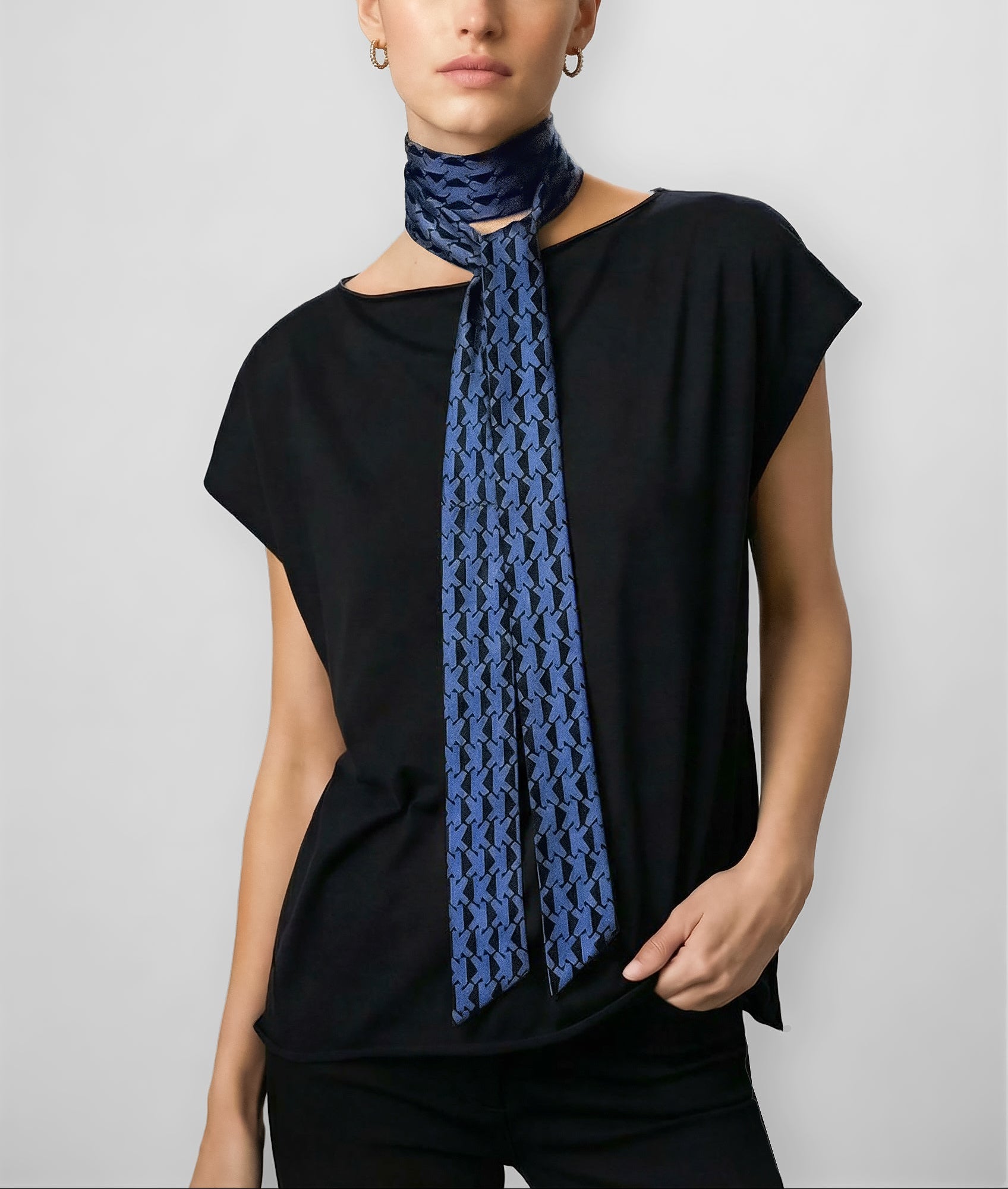 Alice K Scarf – Blue | Italian Silk Scarf – Isabella Kron 