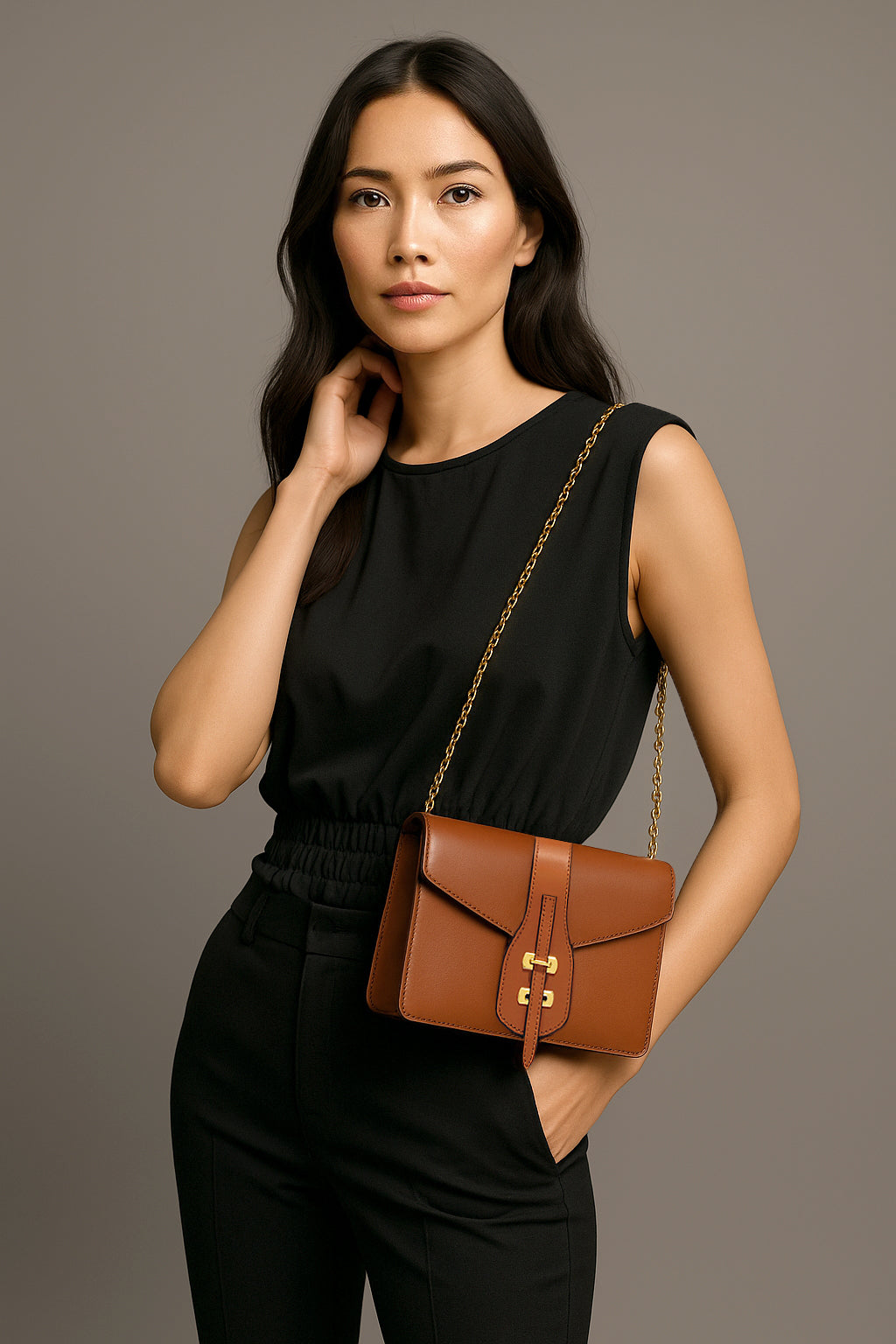 MARCELLA CHAIN BAG IN TAN VIDEO