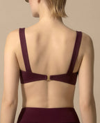 Dori plum bandeau bikini top model wear refined minimal swimwear