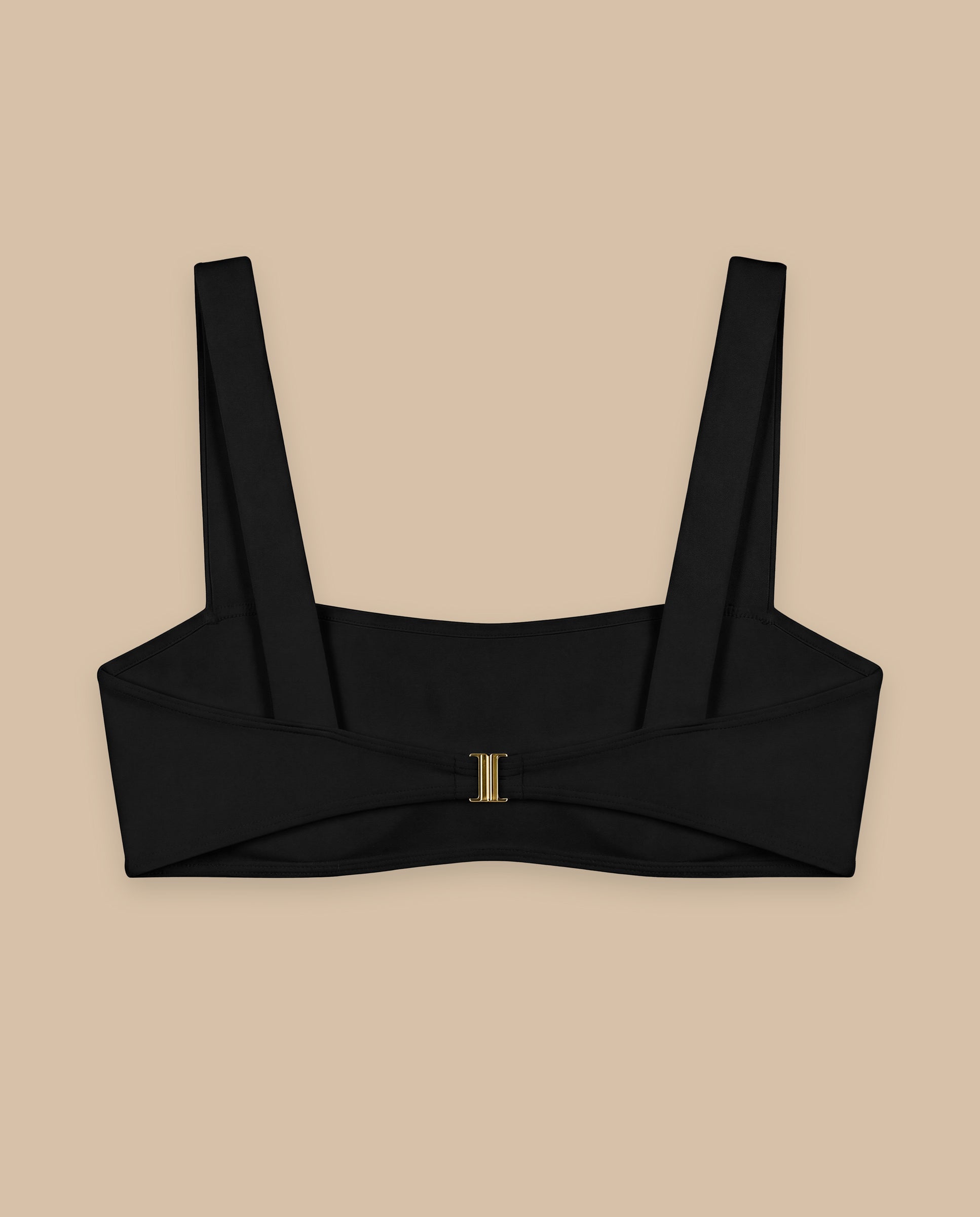 isabella-kron-dori-bandeau-bikini-top-with-straps-back-black-lay-flat-italian-luxury-swimwear