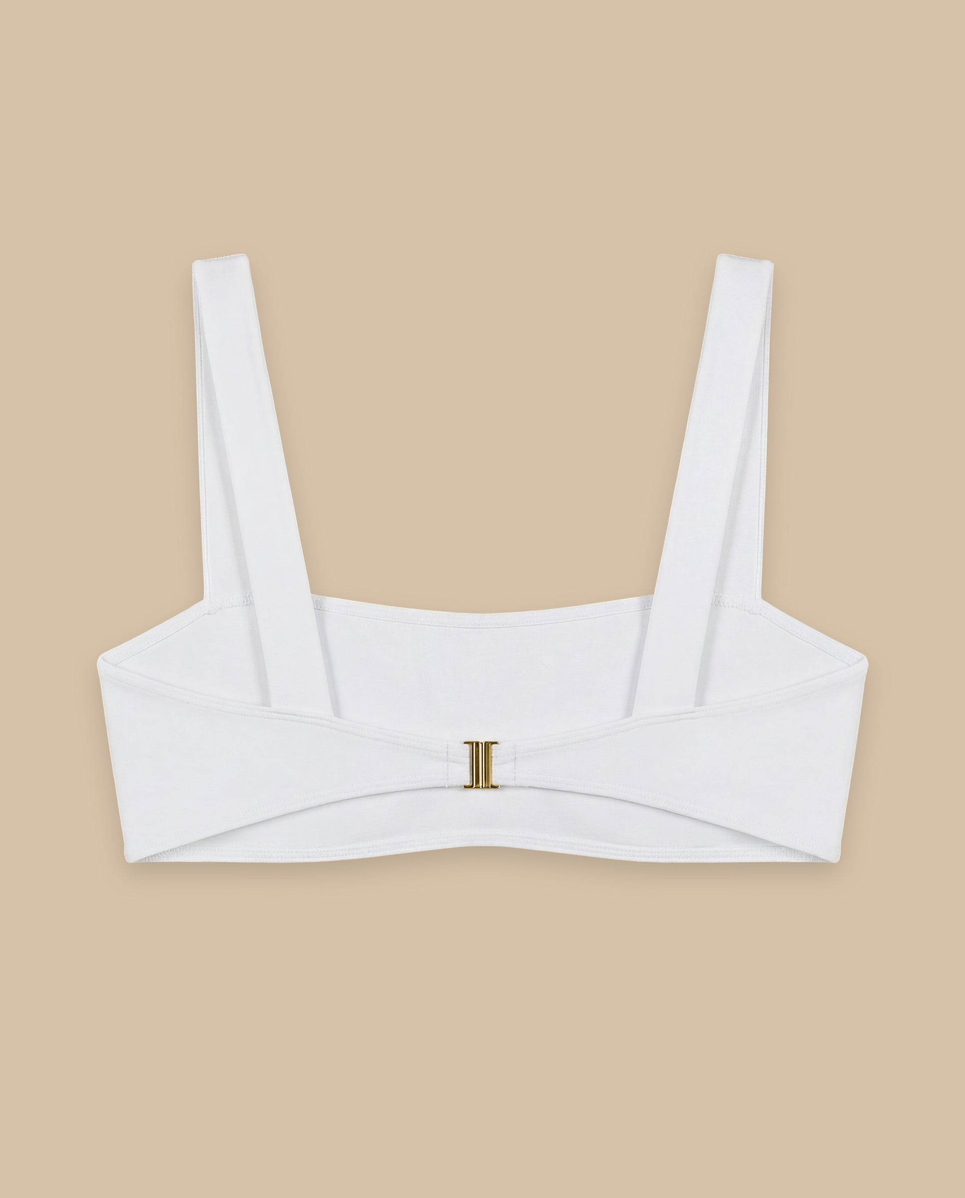 isabella-kron-dori-bandeau-bikini-top-with-straps-back-white-lay-flat-italian-luxury-swimwear