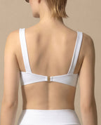 Isabella Kron Dori bandeau bikini top white back view close up Italian luxury swimwear