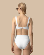 Isabella Kron Dori Bikini Brief White back view flattering fit Italian bikini bottom
