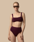 Isabella Kron Dori bikini plum Italian luxury swimwear minimalist silhouette
