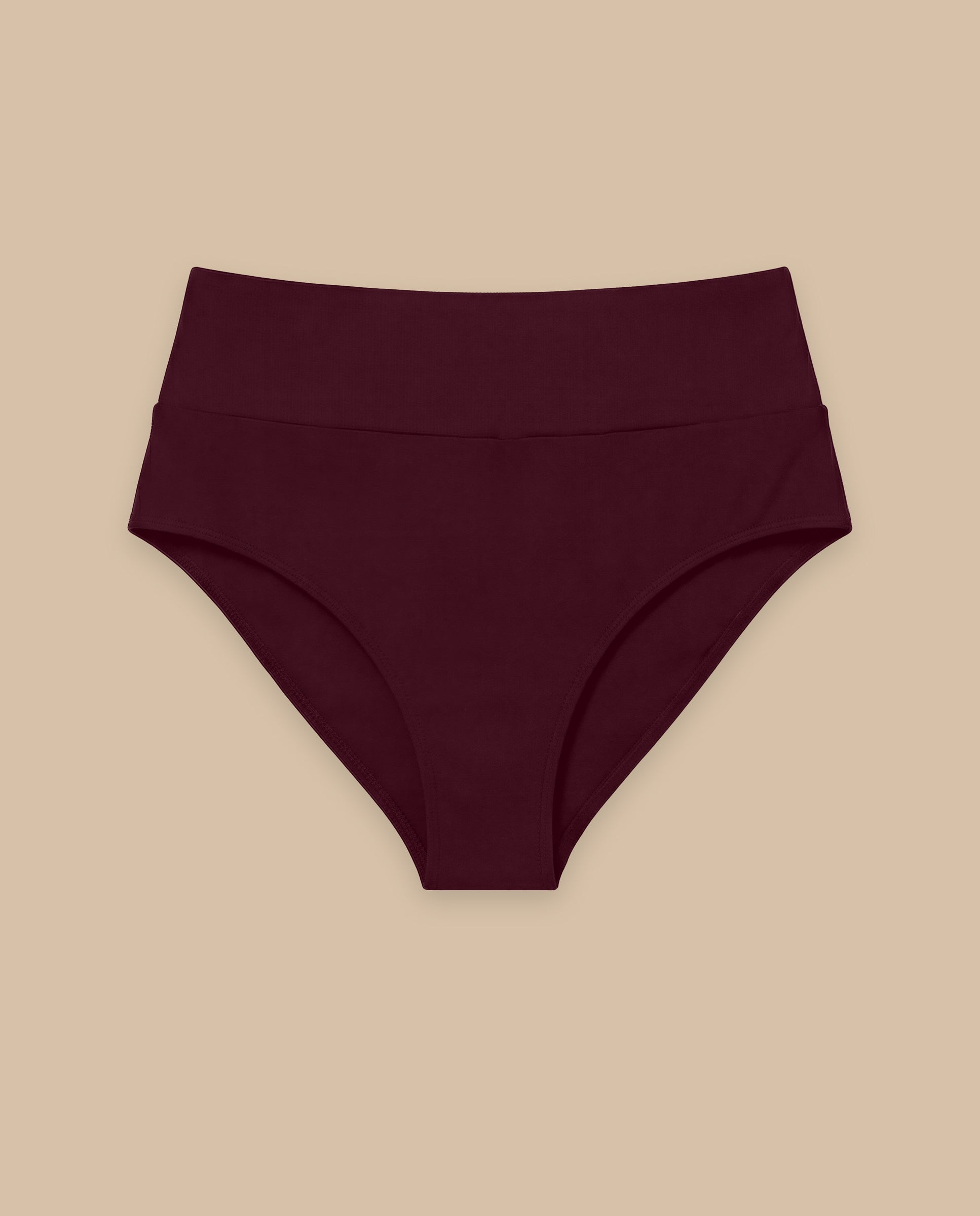 Isabella Kron Dori bikini brief plum Italian luxury swimwear lay flat minimalist silhouette