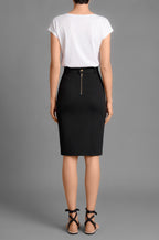 Back view of Isabella Kron’s fitted Kate Skirt in black
