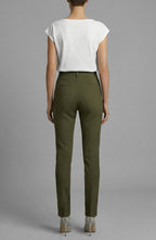 Rear view of Isabella Kron Valentina Pant in deep military green, showing high-rise fit and ankle slit