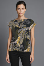 ROXANNE T-SHIRT IN JUNGLE BLACK PRINT