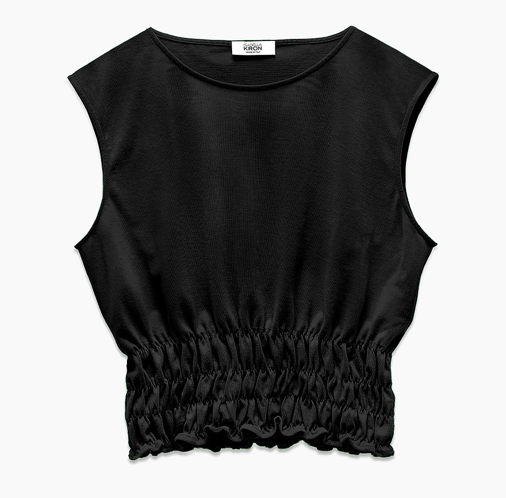 HOLBORN RUCHED CROPPED TOP | BLACK