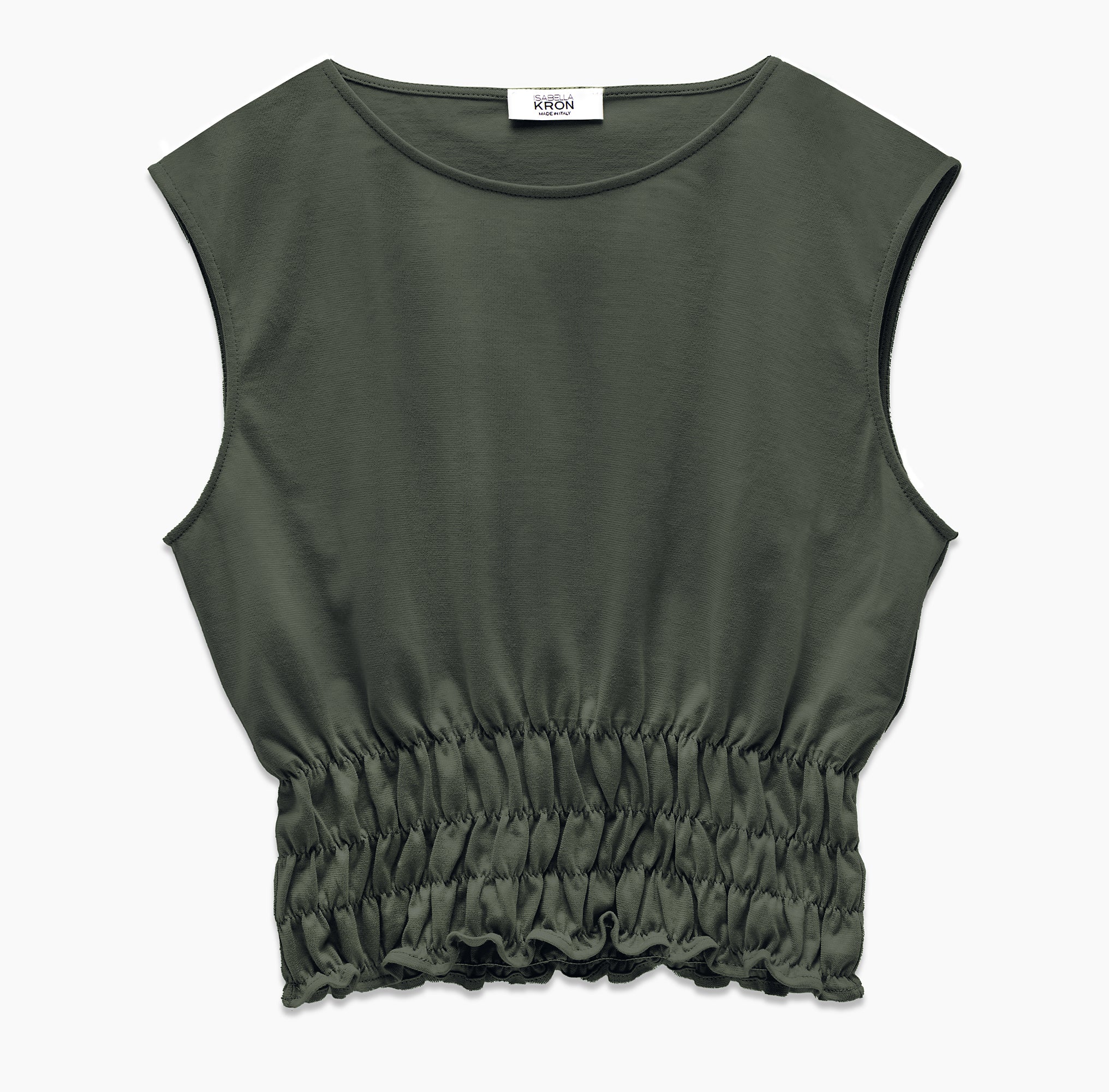 holborn ruched cropped top | military