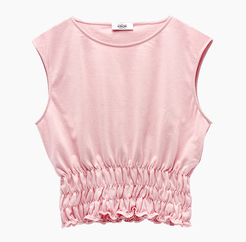 HOLBORN RUCHED CROPPED TOP | DUSTY PINK