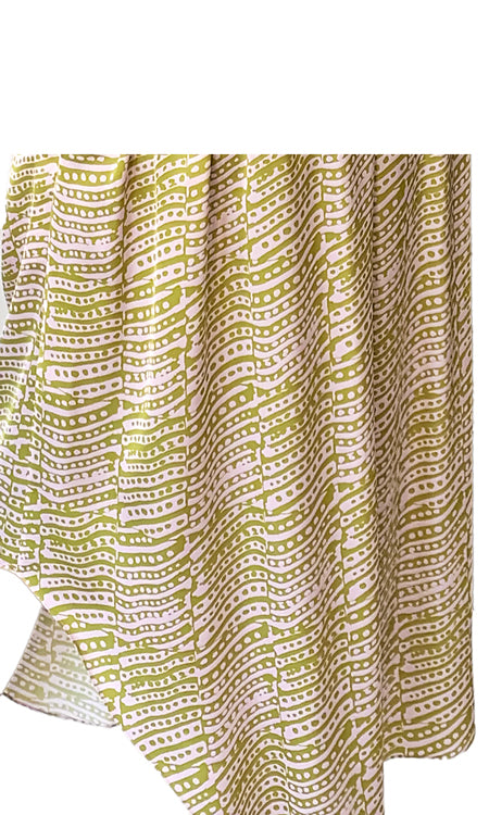 POLLY TOP SILK CHARTREUSE AND PINK | DOTTY PRINT - ISABELLA KRON
