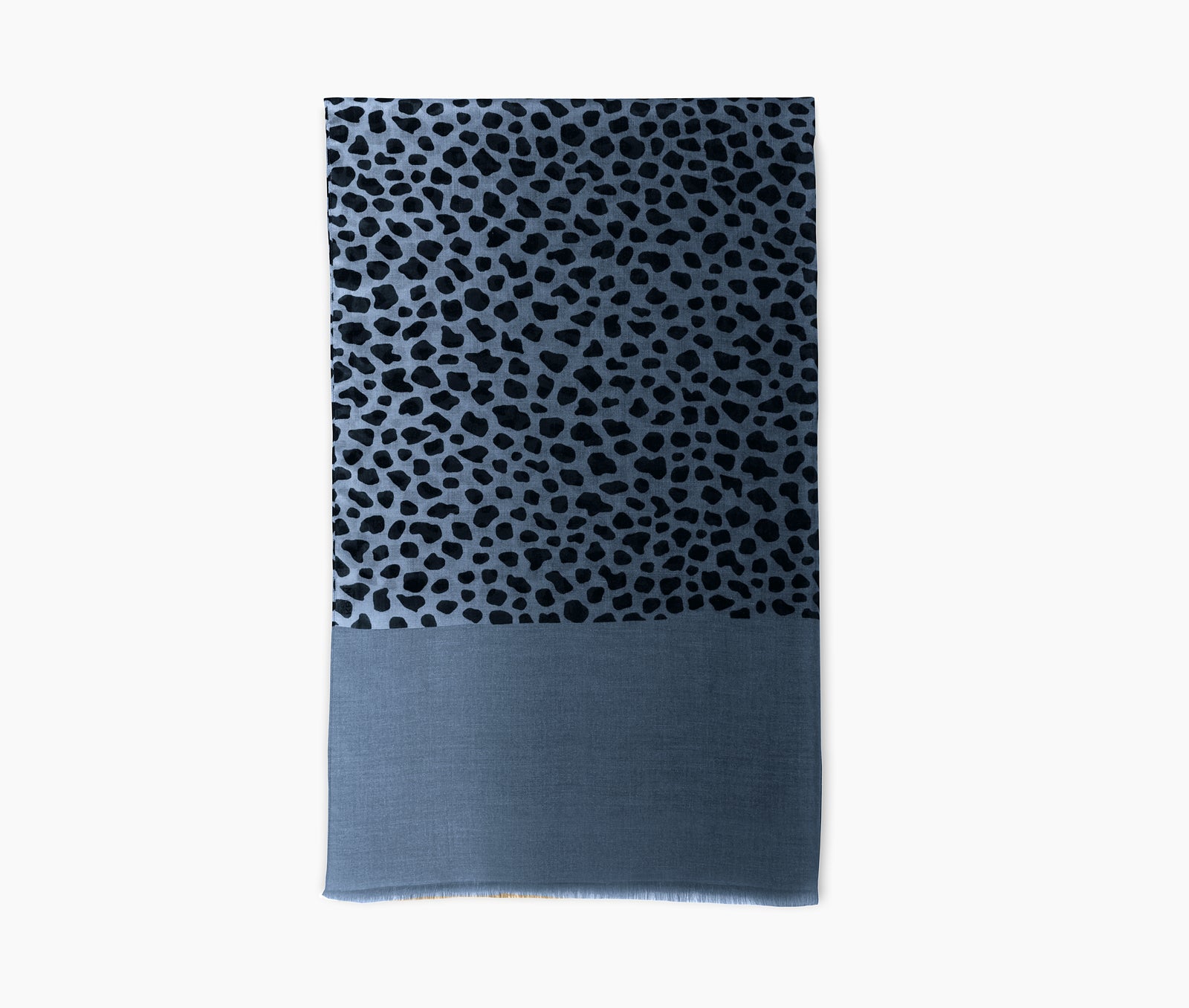 Ania Scarf in blue – front view with soft, lightweight drape