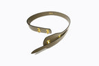Open view of the Bonnie Belt in mushroom – slim Italian leather belt with minimalist design
