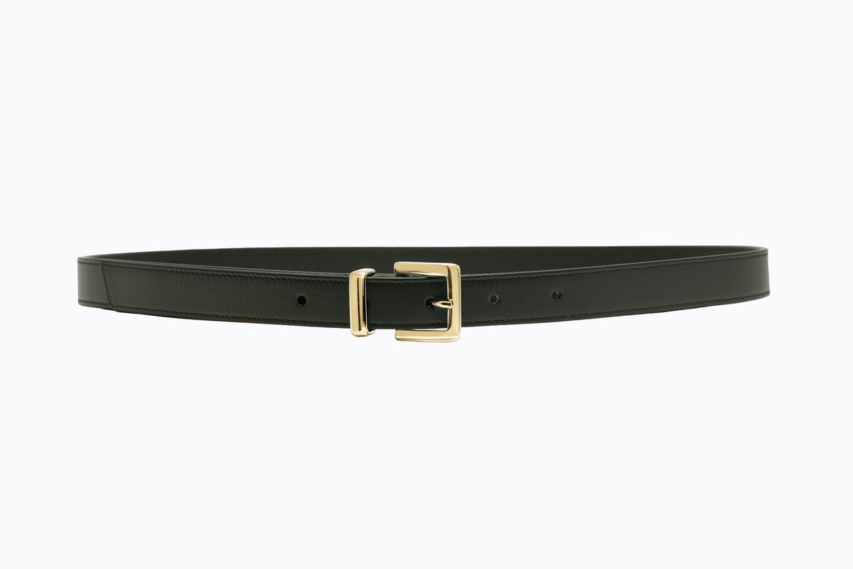 Brylee Belt – Black | Italian Leather Belt with Sculptural 