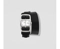 Divaugusta Watch in silver with double strap – sleek front view of polished dual-band design