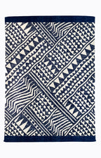 lay-flat of woven cotton and graphic detail – Graffito Beach Towel by Isabella Kron