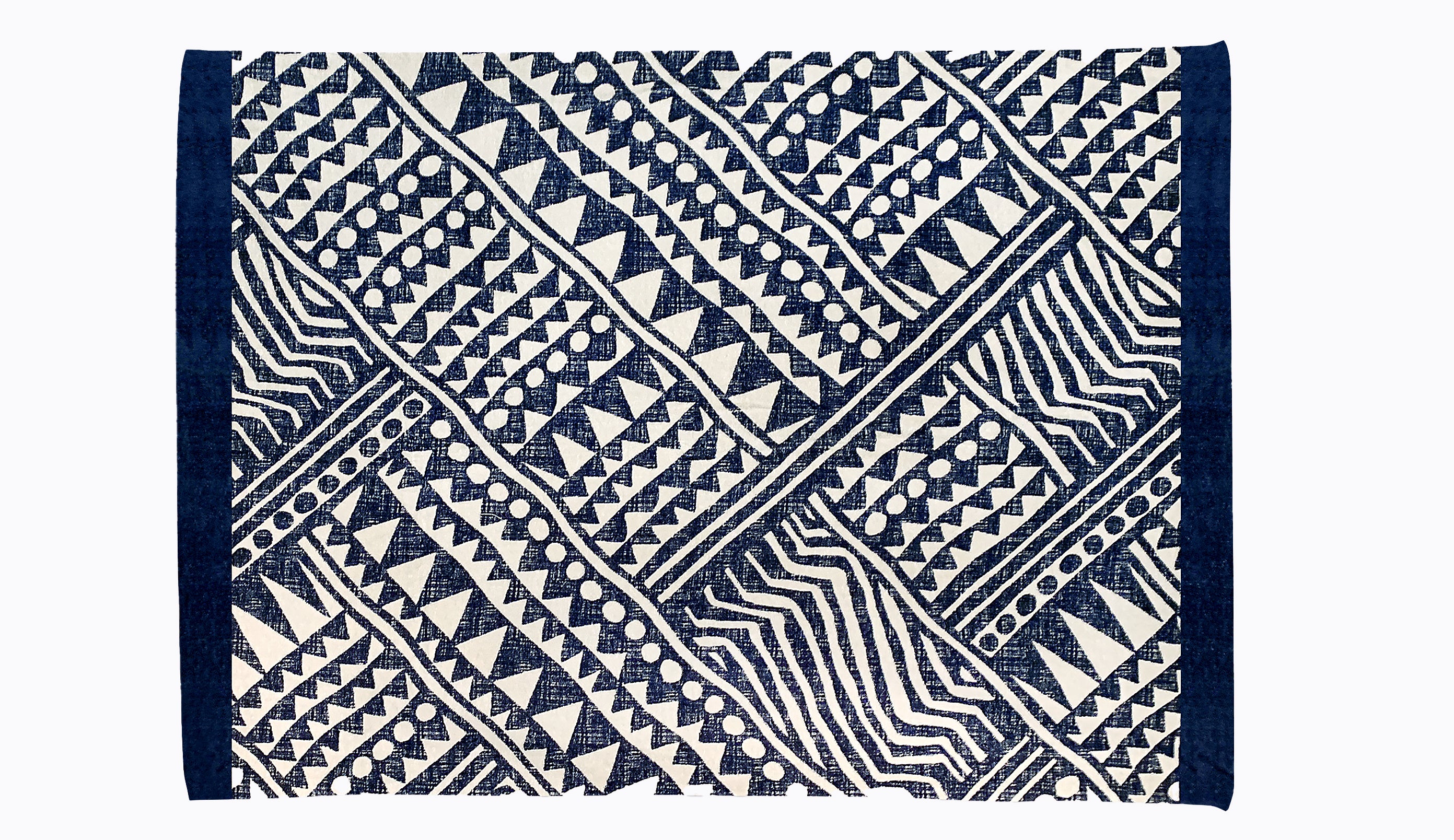 lay-flat of woven cotton and graphic detail – Graffito Beach Towel by Isabella Kron