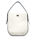 Ibbie Bag in white canvas – front view of versatile Italian-made handbag with a refined minimalist look