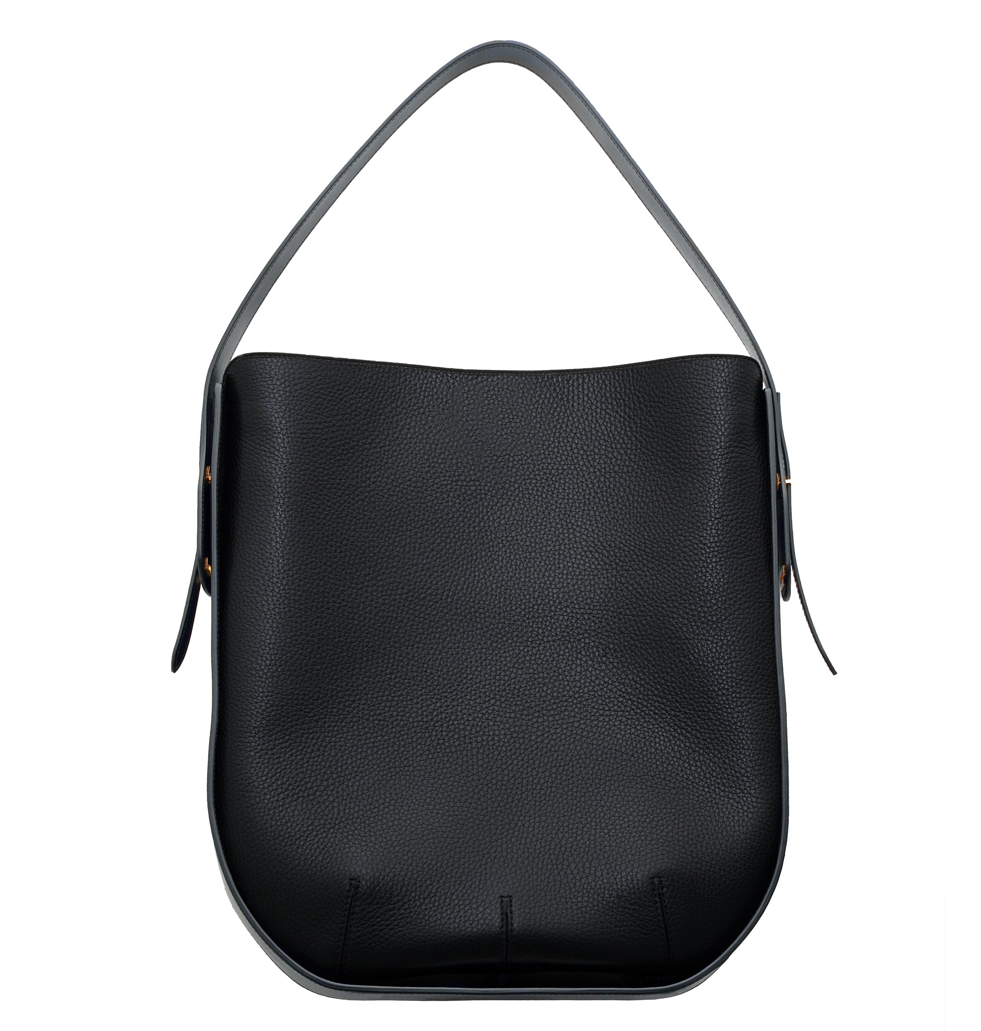 Ibbie Bag in black leather – classic designer crossbody or shoulder bag by Isabella Kron