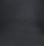 Close-up of Ibbie Bag in black leather – rich grain, signature Italian craftsmanship