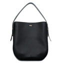 Ibbie Bag in black leather – front view of timeless Italian handbag with a sleek, minimalist silhouette