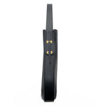 Side view of Ibbie Bag in black leather – luxurious texture with clean lines and gold-tone hardware