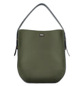 Ibbie Bag in green leather – front view of structured Italian handbag in a rich modern shade by Isabella Kron