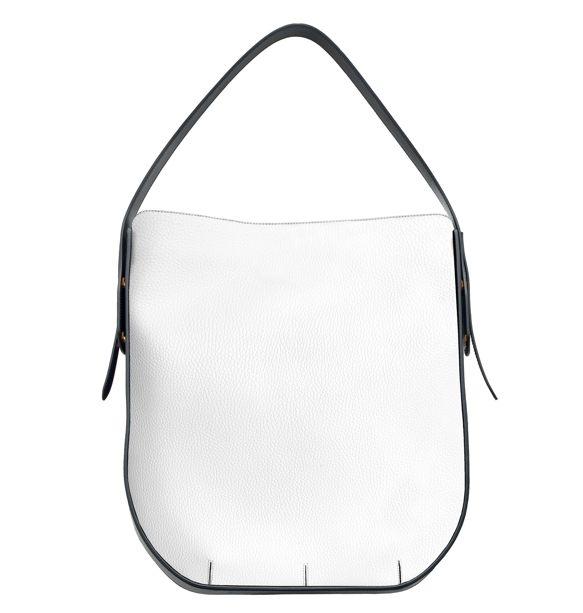 Ibbie Bag in white leather – modern designer handbag perfect for day-to-night transitions