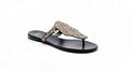 Ilka Mini Sandal in brown leopard-print haircalf – side view of designer flat sandal by Isabella Kron