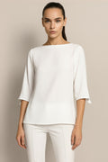 Janis Top in white – minimalist front view
