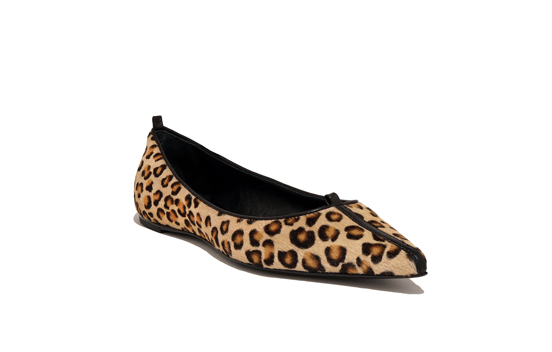 Front view of Isabella Kron Julie Flat Cavallino in Kamari pony hair, classic ballet silhouette 