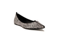 Front view of Isabella Kron Julie Flat in Kasba raffia, classic ballet silhouette with toe and natural woven texture