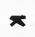 K Clutch in Canvas Ivory – front view of structured ivory clutch with minimalist silhouette