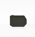 Back profile of K Clutch in Canvas Military – minimalist olive canvas clutch with clean lines
