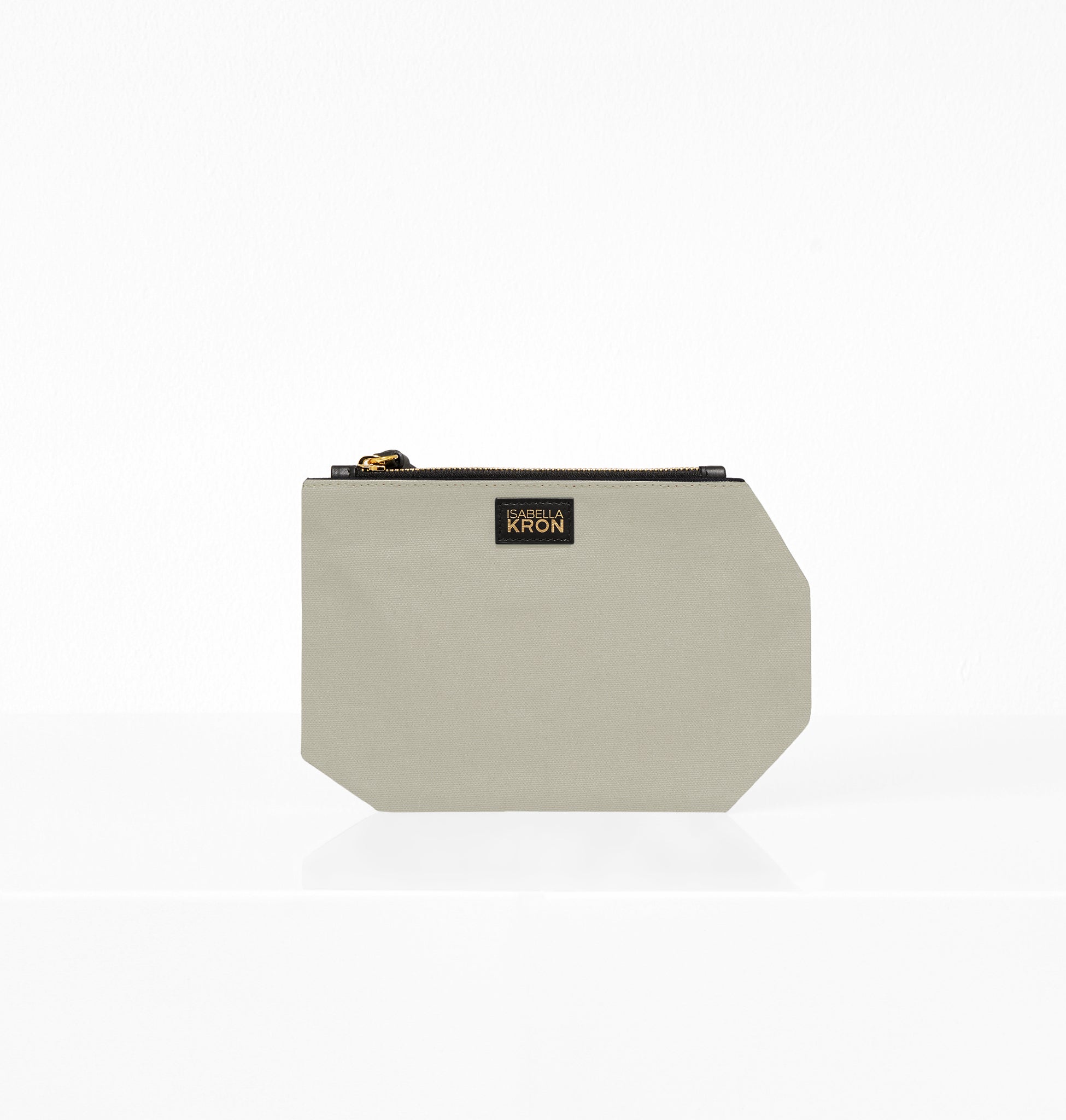 Back view of K Clutch Safari – minimalist canvas clutch with refined edge finish and modern proportions