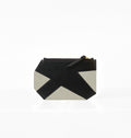 K Clutch in Canvas Safari – front view of structured clutch in neutral safari-tone canvas with clean silhouette
