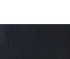 Detail of K Clutch Blue – close-up of fine grain Italian leather and impeccable stitching