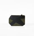 K Clutch in Military Leather – front view of sleek structured clutch in deep military green Italian leather