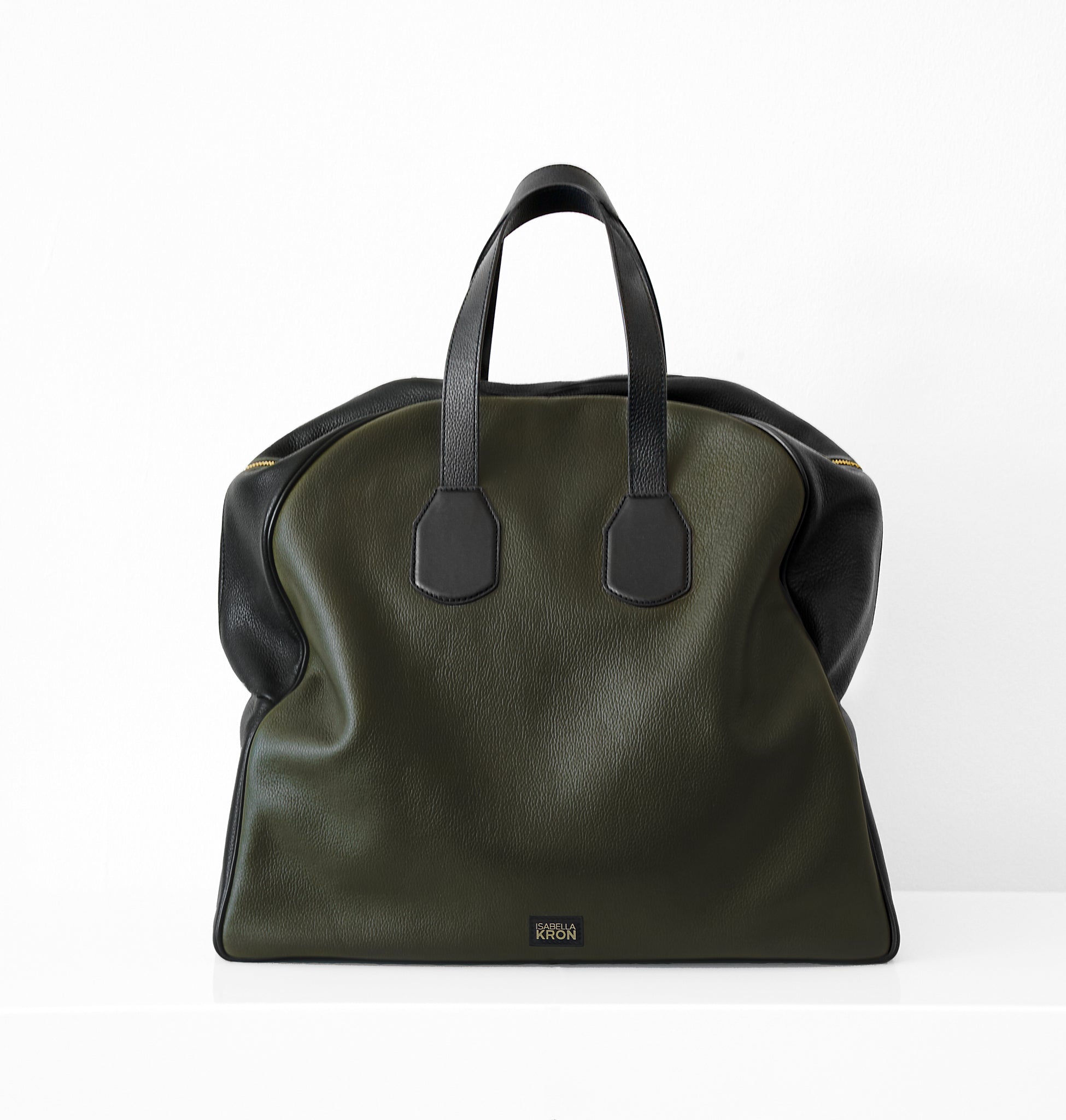 Ludwig leather weekender bag green