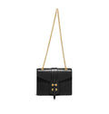 Marcella Chain Bag in black – front view showcasing gold hardware and sleek leather