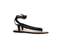 Patti Sandal in nappa leather – front view in classic black, handcrafted in Italy by Isabella Kron