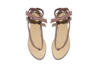 Overhead view of Patti Sandal in dattero – minimalist Italian sandal with elegant leather straps