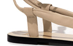 Detail of Patti Sandal in nappa nude – close-up of delicate straps and refined Italian craftsmanship