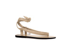 Patti Sandal in nappa leather – front view in soft nude tone, handcrafted in Italy by Isabella Kron