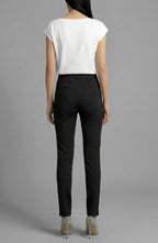 Back view of Isabella Kron Valentina Pant in black, showcasing straight-leg cut and seamless rear panel design